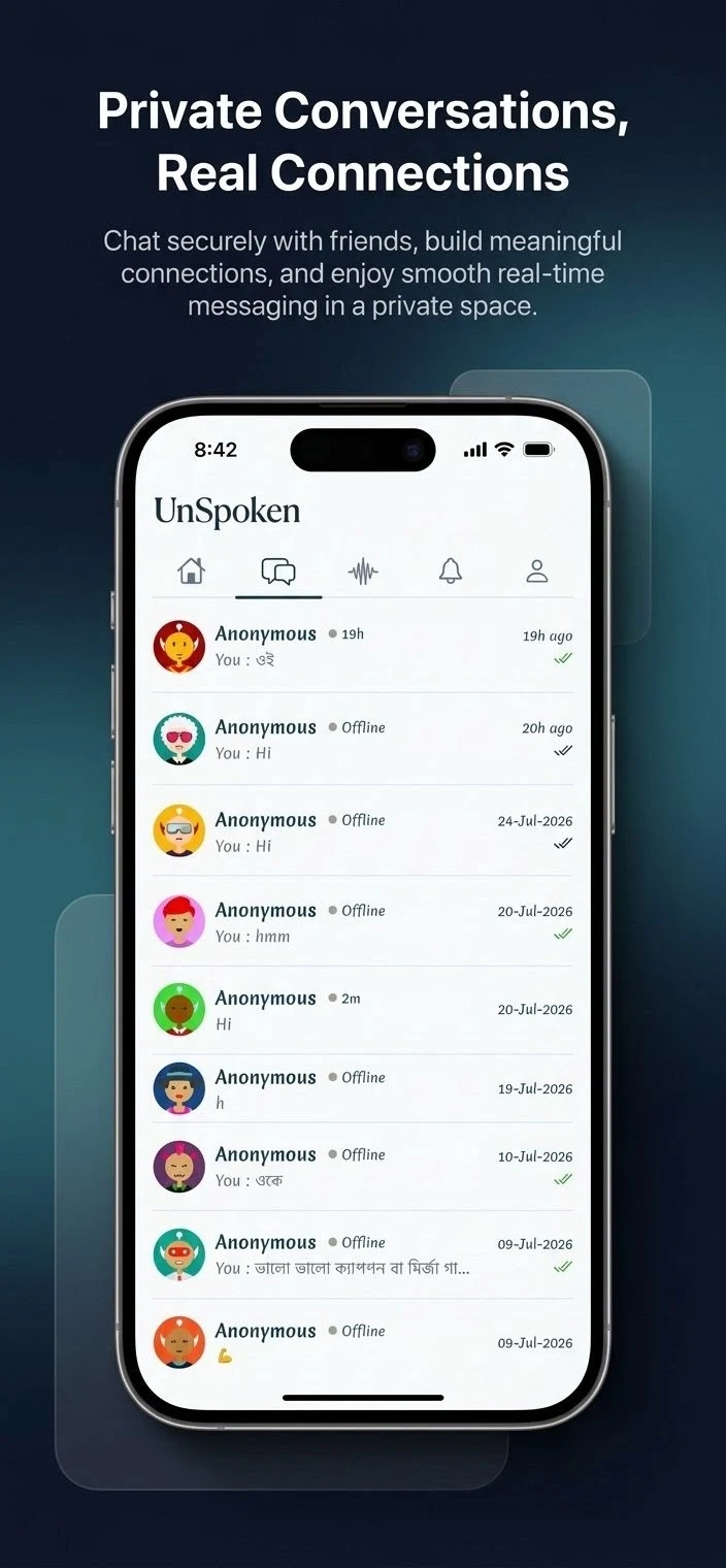 UnSpoken - Anonymous Social screenshot